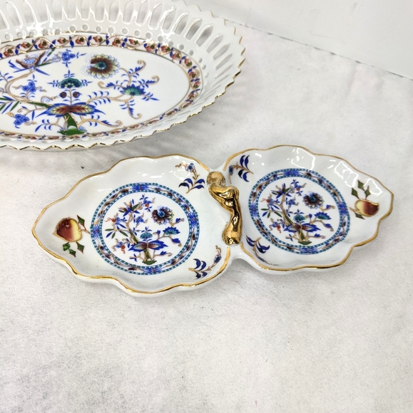 Vintage Reticulated Candy Dish/ Matching Relish - Picture 6 of 10